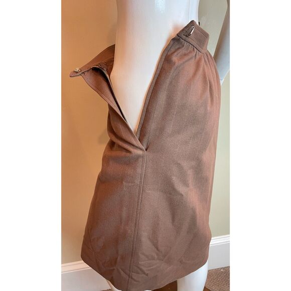 Saint Laurent Rive Gauche Suit Womens 34 XS Brown Double Breasted Blazer Skirt - Picture 11 of 12